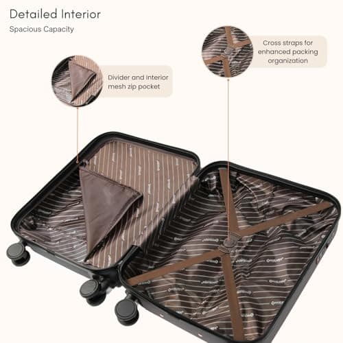 Rocklands® Lightweight 4 Wheel Hard Shell Luggage Suitcase Rynair Cabin Travel Bag 55x40x20cm - ABS822 (Grey) — view 5
