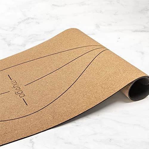 Myga Cork Yoga Mat - Extra Large Exercise Mat with Great Grip for Yoga, Pilates, Stretching and Fitness - Eco-Friendly Natural Cork, ideal for Home & Gym - 205 x 70cm, 6mm Thickness - Alignment — view 5