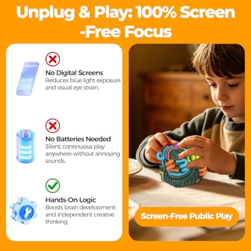 Silicone Sensory Activity Cube, Montessori 3D Maze Travel Toy Stress Relief — view 5