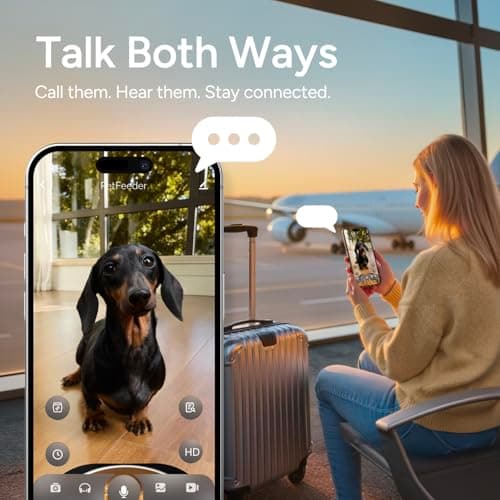 Automatic Cat Feeder with Camera: 6L Automatic Dog Feeder with 2-Way Audio Night Vision Dual Power Supply App Control 2.4G WiFi, Timed Auto Cat Food Dispenser with Stainless Steel Bowl (Black) — view 4