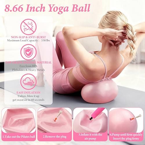 LarFaFa pilates kit for home workouts ring and ball set pilates essential kit for women pilates workout kit home pilates set pilates starter kit — view 5
