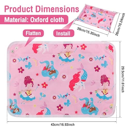 Anihet Kids Tray Table Cover, Foldable Airplane Travel Tray Cover with Clear Pocket, Universal Airplane Must Haves Travel Essential for Plane, Train, High Chair(Mermaid) — view 2