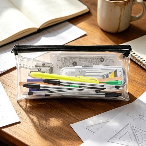 Wlleoaa School Stationary Sets, Back to School Stationery Set, Exam Stationer Set, Maths Sets, with Pen, Ruler, Protractor, Compass, Highlighter, Pencil Case, Eraser, for Office, Home, Schools — view 4