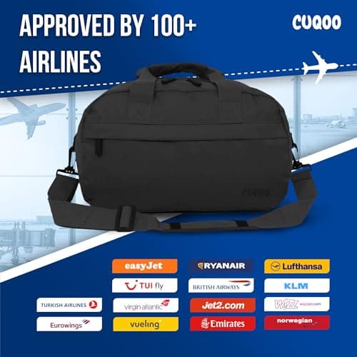 CUQOO Backpack for Flying Ryanair - 40x20x25 Under Seat Cabin Bag, Black — view 3