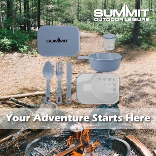 VFM e-Store - Summit Mess Set Cutlery, Chop Board, Spice Pot Bowl & Mug - Camping, Travel Holiday Accessories for Summer - 13cm X 18cm Blue X 1 — view 5