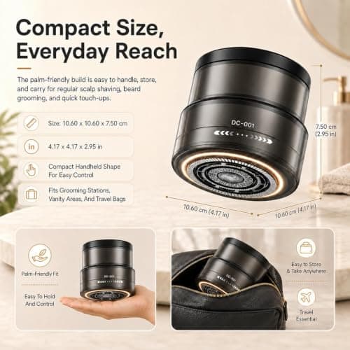 2-in-1 Smart Electric Bald Head Shaver and Beard Trimmer Grooming Razor — view 6