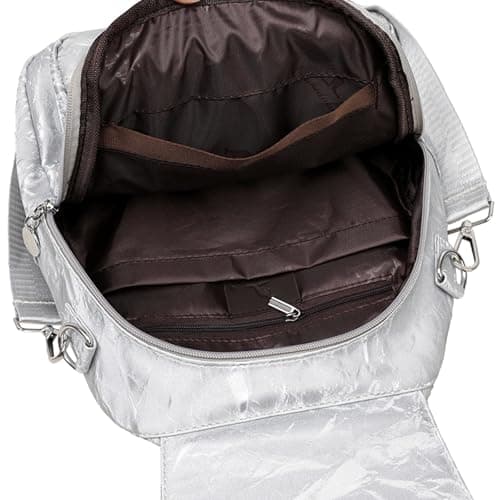 Women's Bag Backpack Handbag Women Backpack Small Anti Theft School Backpack Laptop Weekender PU Leather, White, One Size — view 2
