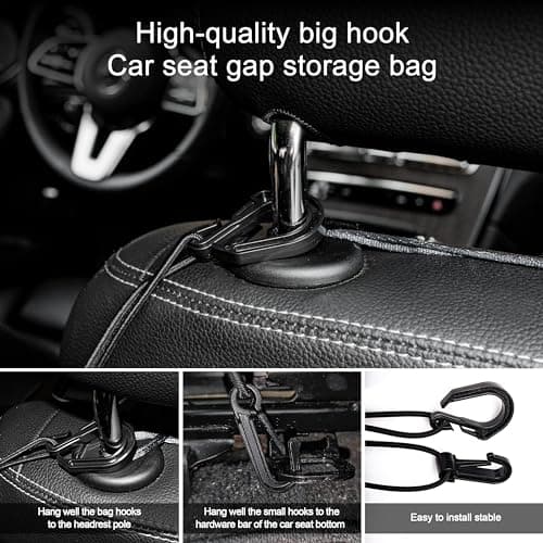 VEHIRIE 40x35cm 3 Layer Elastic Universal Seat Organizer Mesh Pocket — view 6