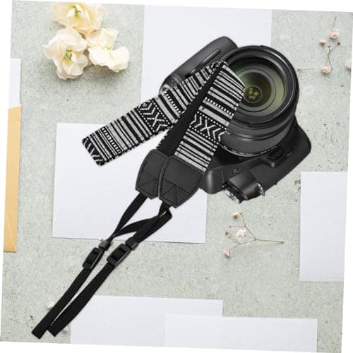 jojofuny Camera Strap Canvas Neck and Shoulder with Buckle Compatible with Most Dslr Cameras Black Comfortable Travel Safety — view 6