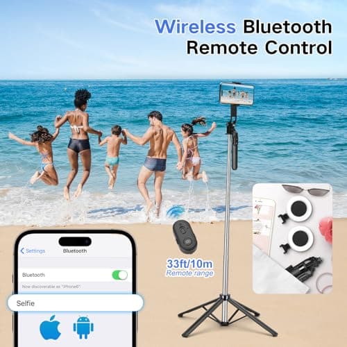 Selfie Stick Vlogging Kit for iPhone/Android, 180cm Selfie Stick with 2 Light and Wireless Microphone, Mobile Phone Tripod for Smartphone, Tiktok/YouTube Starter Kit — view 4