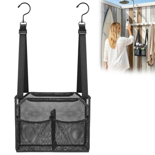 EEEKit Hanging Mesh Shower Organizer: 4 Pockets Quick Dry Mesh Shower Caddy