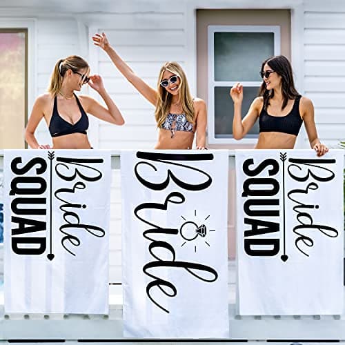 Ethisa Bride Beach Towel for Honeymoon and Bachelorette Party - Classic Design for Beach Bachelorette Party - Mrs Beach Towel for Bride To Be - Just Married Beach Wedding and Engagement Gift - 60"x30" — view 3