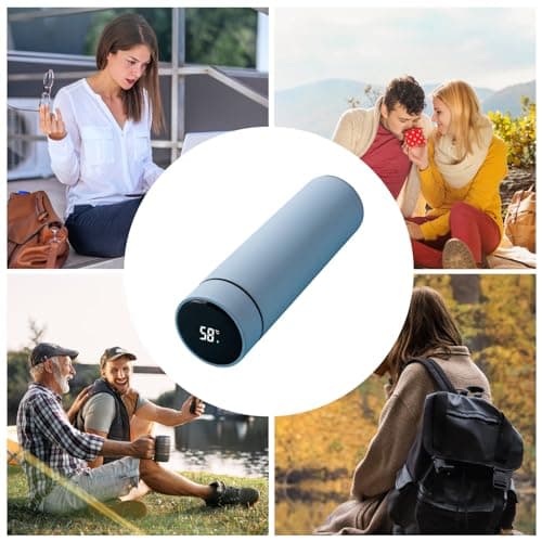 Smart Water Bottle with LED Temperature Display, Thermostat Double Wall Vacuum Insulated Waterbottle, Leak Proof, for School Travel & Outdoor — view 2