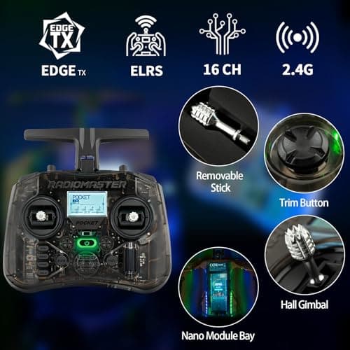 Radiomaster Pocket ELRS Transmitter, Hall Gimbal Portable Mode2 (Charcoal) — view 2