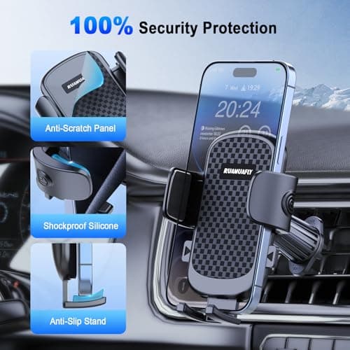 [2026 NEW] Car Phone Holder for Vertical/Horizontal Vent【Upgraded Sturdiest Hook Clip & Wider Clamp】Rotatable Universal Mobile Phone Mount Stand Cradle for iPhone 17 Pro Max 16 15 14 X Samsung S26 — view 6