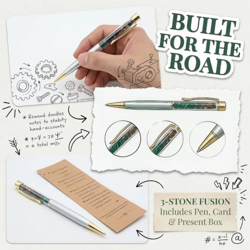 Arglfty Travel Gifts, 2-Piece Set: Crystal Pen & Inspirational Kraft Card, Crystal Gifts for Women, Men, Travellers and Travel Lovers, Thoughtful Gift, Ideas Present for Someone Going Travelling — view 4