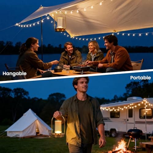 VIMAZ Cordless Table Lamp Rechargeable,Portable Metal Gold Table Lamps,4000mAH Crystal Lantern Table Lamp Touch Lamp,3 Color Stepless Dimming Battery Operated Lamp for Indoor Outdoor,Camping (Gold) — view 4