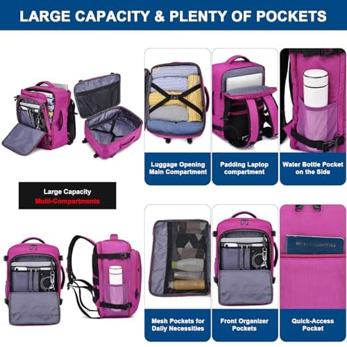 ENZOSUM Ryanair Cabin Bags 40x30x20 Travel Backpack Womens — view 3