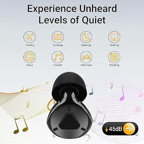 Tranquil Noise Filtered Earplugs – Up to 42 dB Noise Reduction, Reusable Silicone Plugs with Advanced Filters, 4 Sizes for Custom Fit, Cord & Case – Perfect for Concerts, Sleep, Travel, Work — view 4