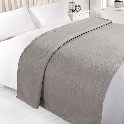 Dreamscene Bulk Blankets for Wedding 10 x Fleece Blanket, Soft Cosy Warm Throws for Sofas Bed Couch Settee Throws Joblot Travel Garden Blanket Single Bed Throw, Silver Grey - 120 x 150cm — view 2