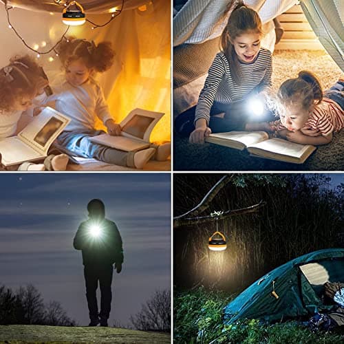 flintronic Camping Lights, Camping Light LED Tent Light Portable Outdoor Tent SOS Light 5 Modes with Hook, IP43 Waterproof for Hiking Fishing Emergency Home Power (Not Include Batteries) — view 6