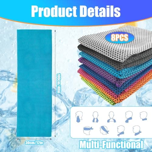 GOTRUST 8pcs Cooling Towels for Hot Weather, Cool Cold Towel Set, Ice Towel — view 2