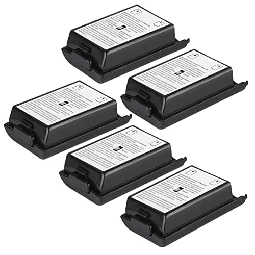 5Pcs Replacement Battery Pack Cover for Xbox 360, Universal Battery Shell Case Cover Kit for Xbox 360 (Black)