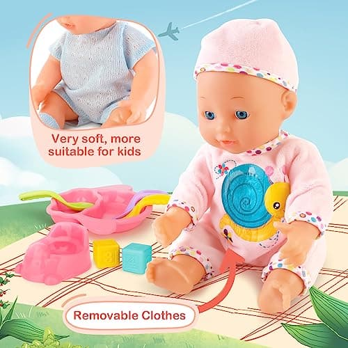 deAO Baby Doll Stroller Set with 13 inch Doll & 18Pcs Pcs (Include Doll) — view 4