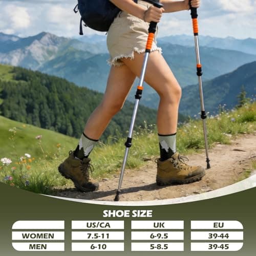 Queenshin Merino Wool Hiking Socks for Women Walking Thermal Thick Warm — view 6