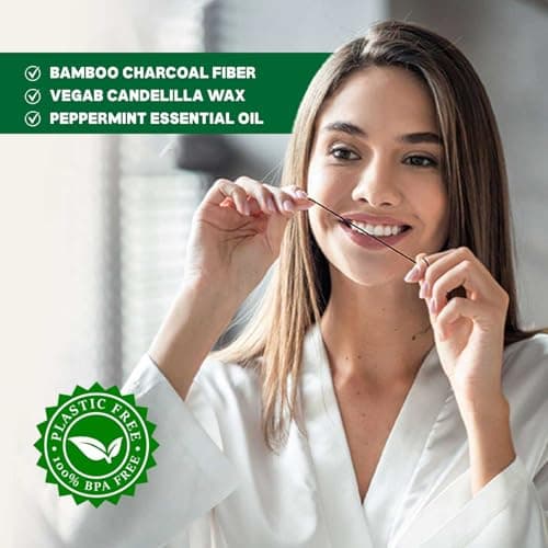 SIERRA ECO Bamboo Charcoal Dental Floss with Bamboo Container Refills – Mint Flavoured Biodegradable Floss – Refillable Dental Hygiene Kit – Plastic Free Compostable Oral Care — view 6