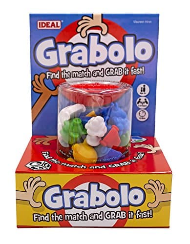 Ideal Grabolo: Find the match and grab it fast reaction game Quick play family game For 3-6 Players Ages 4+, Multicolor