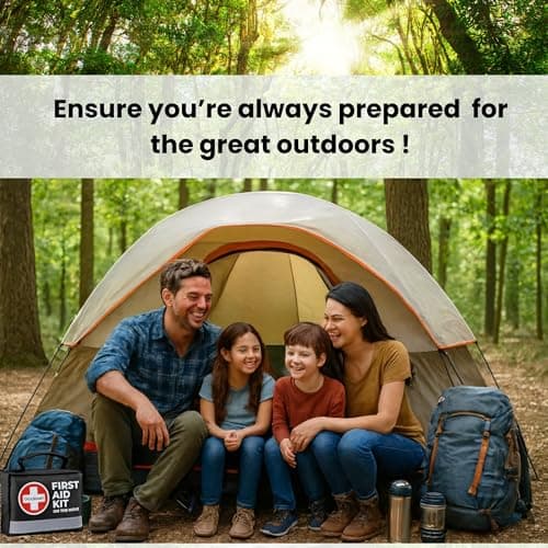 It's Smart Premium Compact Grab and Go First Aid Kit, 150 Pieces, Black Travel Bag, Emergency Essentials for Hiking, Home, Camping, Car with Emergency Blanket, Bandages and Burns Gel — view 5