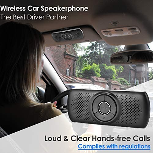 TIANSHILI Portable Bluetooth Speaker, Car Handsfree Speakerphone, Stereo Sound Enhanced Bass/Built-in Mic/TF Card Player/Google Assistant Voice Command for Car, Home, Outdoor (Silver)… — view 5