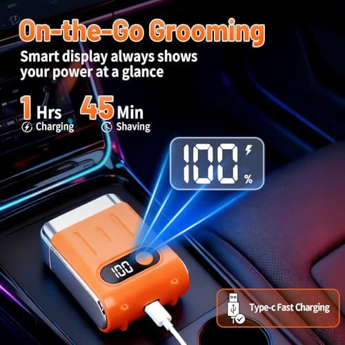 Mini Electric Razor for Men, 2025 Portable Razors for Men IPX7 Waterproof, Magnetic Double Head Shavers, Wet & Dry Shaving Machine, Type-C Rechargeable, for Home Travel — view 4