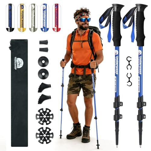 Telescopic Walking Sticks for Men and Women,2 Pack Adjustable Hiking Poles