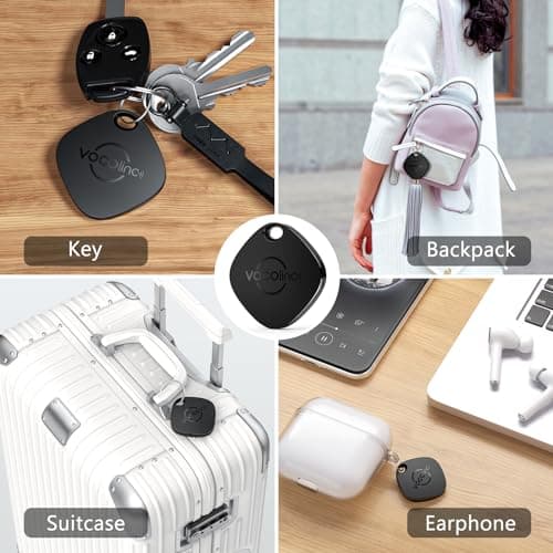 VOCOlinc Smart Tracker Tag, Key Finder Works with Apple Find My (iOS Only), IP65 Waterproof & Battery Replaceable, Bluetooth Item Locator for Wallet, Luggages, Suitcases, Bags, Black 1 Pack — view 6