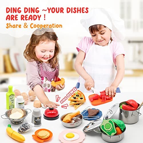 Hohosunlar Pretend Play Kitchen Accessories Set, 59Pcs Kids Cooking Set — view 3