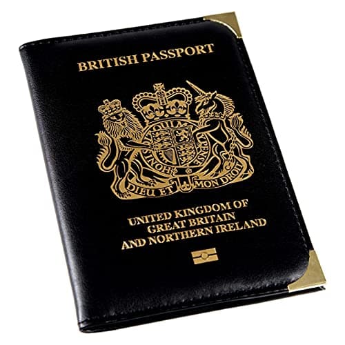 Esposti British Passport Holder | UK Passport Wallet | UK Passport Cover | Non EU | Premium PU Leather | Gold Protective Corners | Black — view 2