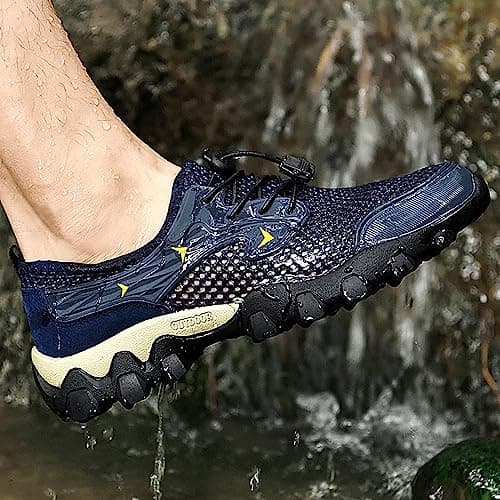 Mens Breathable Slip On Sandals Mens Trekking Shoes Breathable Climbing Trainers Comfortable Working Sneakers Outdoor Sport Sneakers Quick Dry Camping Footwear Travel Shoe Anti Slip Walking Trainers — view 6