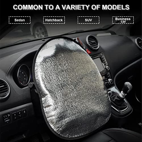 JNNJ Steering Wheel Sun Shade Cover, Car Steering Wheel Sun Block Anti-Heat Steering Wheels Sunshade Cover for Steers Wheel, Reflector Protector Accessories for Car Interior — view 5