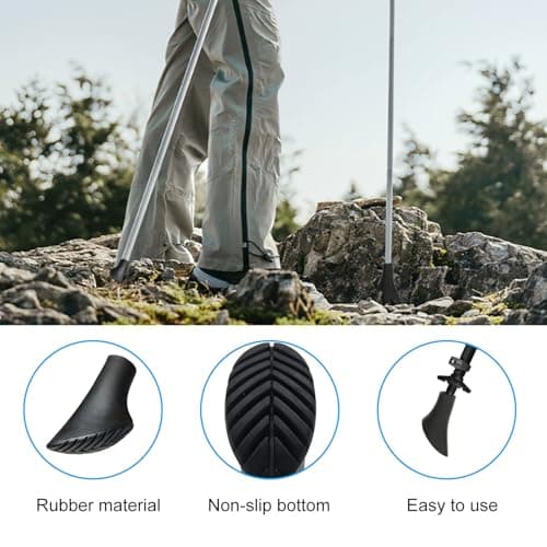Xynovate 6 Pieces Nordic Walking Pads, Walking Pole Rubber Tips, Walking Stick Caps, Trekking Poles Spare Parts for Asphalt, Gravel, Mountains, Hiking — view 4