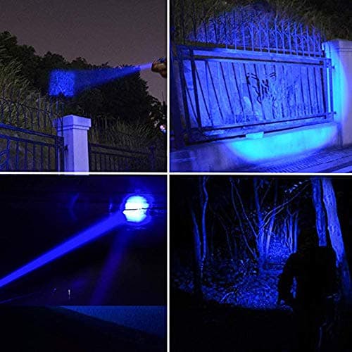 WESLITE Blue Light Torch, Blue Beam LED Flashlight, 3 Modes Zoomable, Clip, 150m Range, Fishing, Hunting — view 5