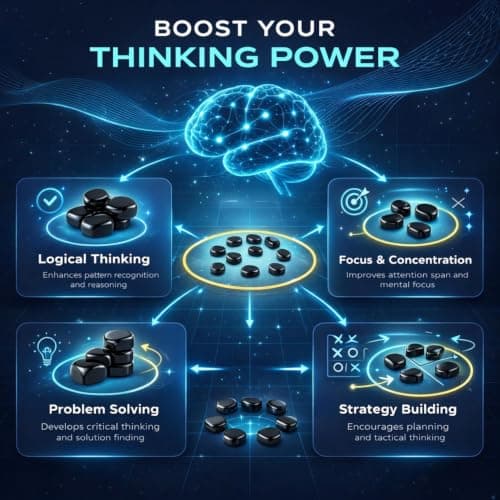 Evapure Magnetic Chess Game with 20 Magnetic Stones for Adults, Portable Strategy Table Game for Travel, Camping, Outdoor, Gatherings & Outdoor Use – Seamless Gaming Experience — view 6