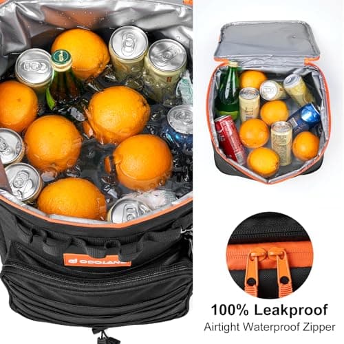Odoland 72-Can Cooler Box on Wheels, Leakproof Insulated Soft Rolling Cooler Bag with Stable All Terrain Cart and Handle Collapsible for Camping Beach Fishing Picnic — view 6