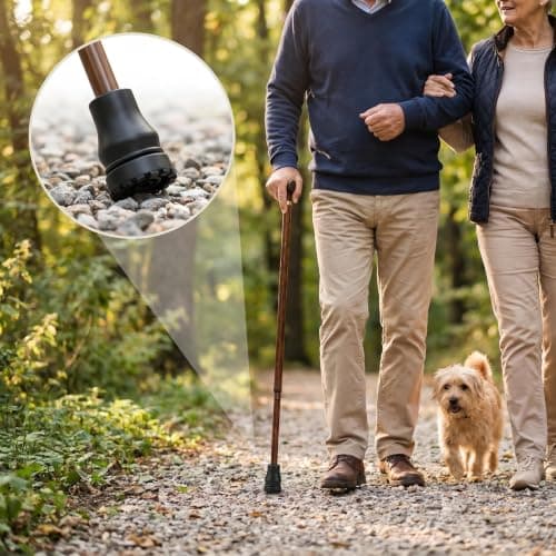 3/4" Non-Slip Walking Stick Tips, 19mm Rubber Caps for Canes/Poles — view 6