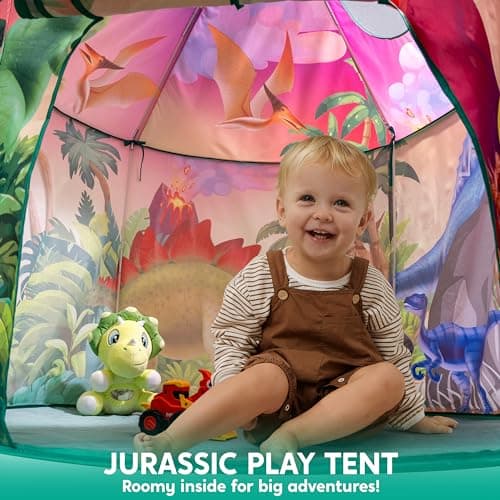 JOYIN Kids Play Tents Indoor Outdoor, Dinosaur Play Tent, Dinosaur Pop Up Tent for Kids, Toddlers Playhouse Toys, Birthday Gifts for 3 4 5 6 7 8 Year Old Boys & Girls — view 2
