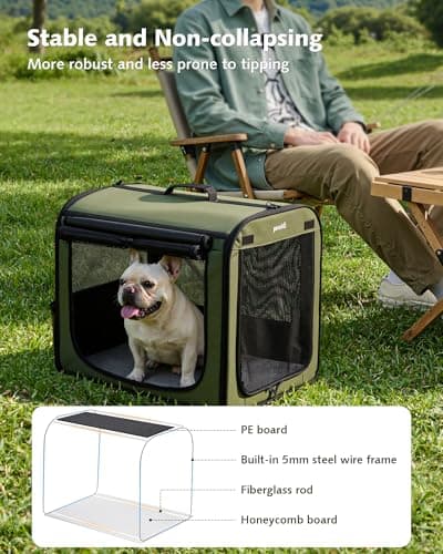 Dog Car Carrier LightWeight 61×45×52cm, Foldable Dog Carrier, Green — view 5