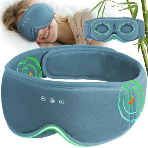 MUSICOZY Breathable Organic Bamboo Cotton Sleep Mask Headphones