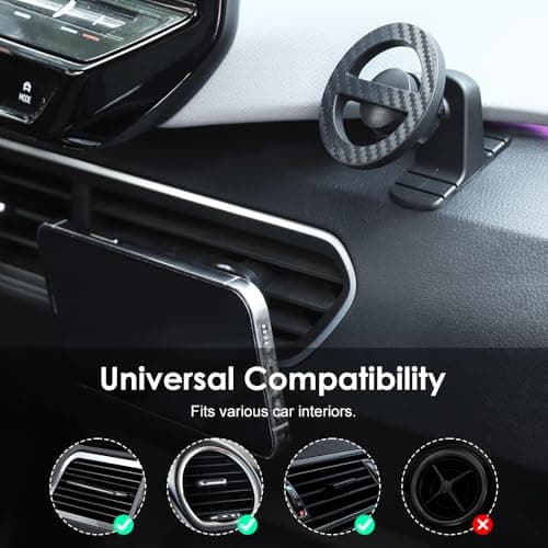 FIDWALL 3 Pack Mag-safe Car Phone Mount Set with Flexible Installation & Strong Magnetic Adsorption — view 5