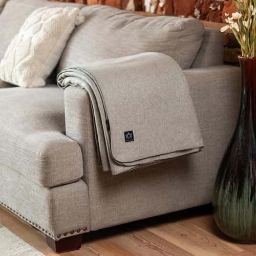 Arcturus Military Wool Blanket - 4.5 lbs, Warm, Thick, Washable, Large 64" x 88" - Great for Camping, Outdoors, Sporting Events, and Survival Kits (Stone Gray) — view 6